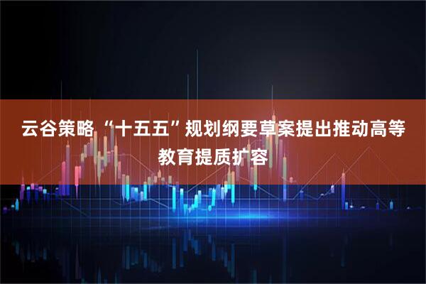 云谷策略 “十五五”规划纲要草案提出推动高等教育提质扩容