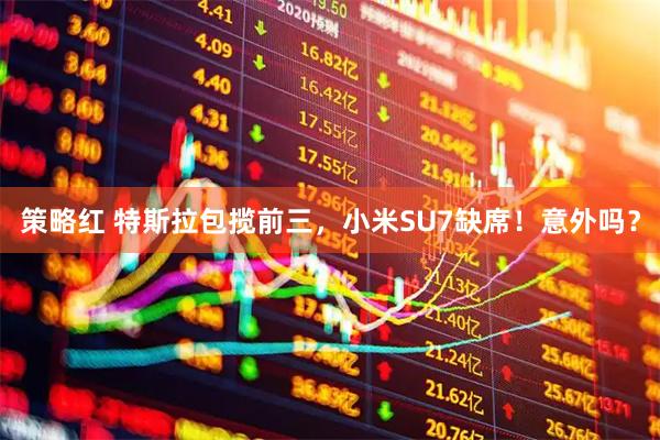 策略红 特斯拉包揽前三，小米SU7缺席！意外吗？